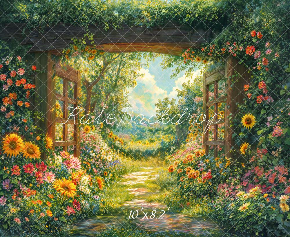 Kate Spring Garden Floral Arch Path Backdrop Designed by Emetselch - Image 5