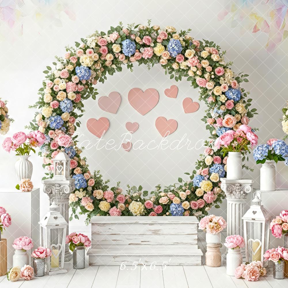 Kate Spring Garland Lanterns Pedestals Pastel Backdrop Designed by Patty Robert - Image 2