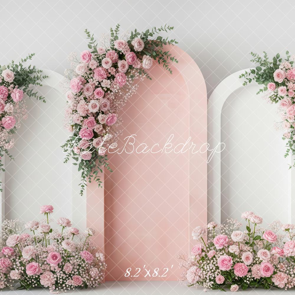 Kate Spring Pink Roses Garland Elegant Backdrop Designed by Patty Robert - Image 6