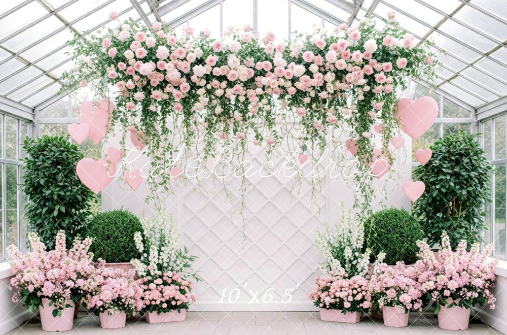 Kate Spring Pink Roses Greenhouse Backdrop Designed by Patty Robert - Image 4