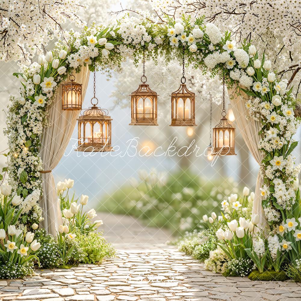 Kate Spring/Wedding Floral Arch Cobblestone Path Backdrop Designed by Emstselch - Image 3