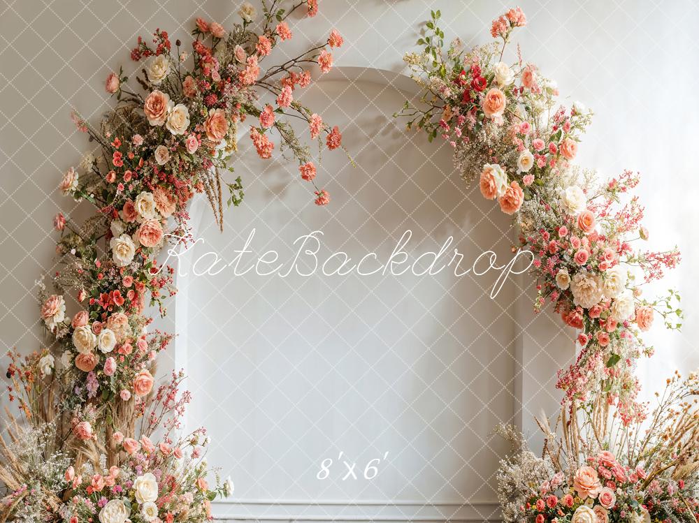 Kate Spring Wedding Flowers White Arch Backdrop Designed by Emetselch - Image 5