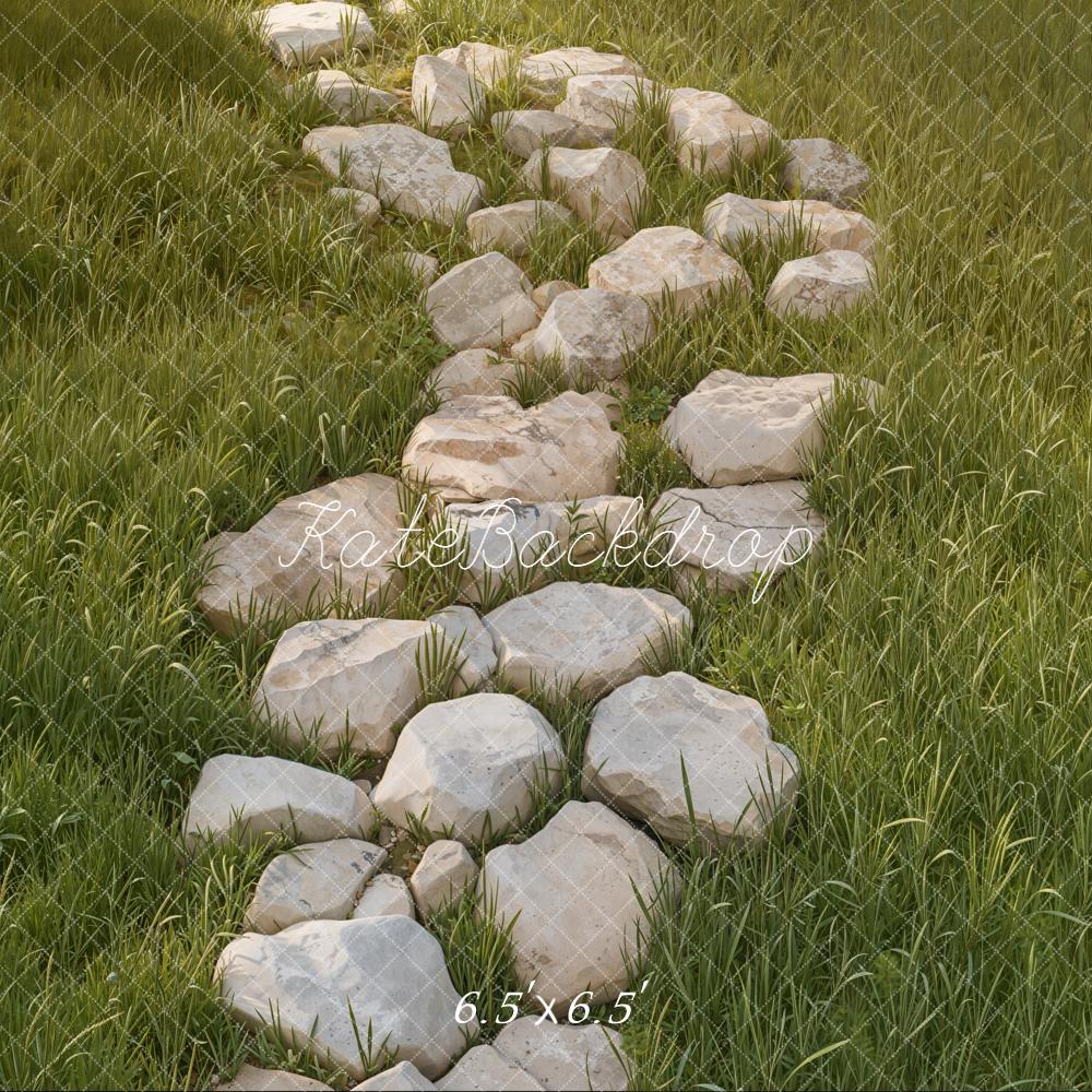 Kate Stone Pathway Grass Field Floor Backdrop Designed by Kate Image - Image 2