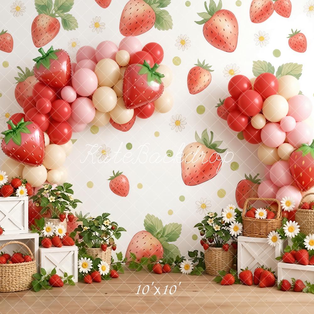 Kate Strawberry Balloon Garland Daisy Backdrop Designed by Emetselch - Image 7