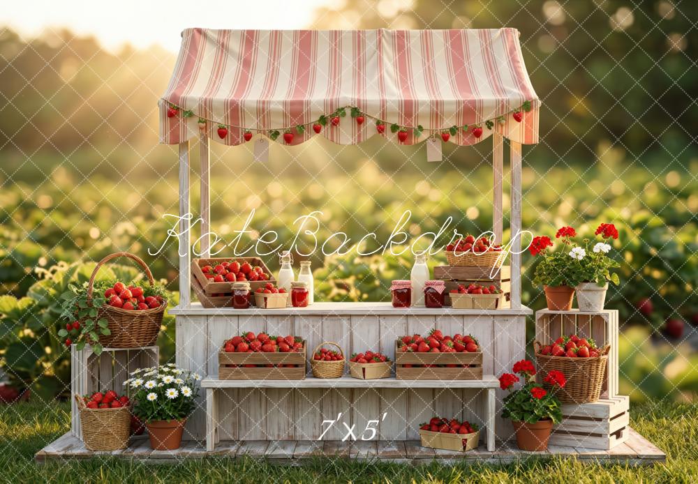 Kate Strawberry Stand Basket Crates Rustic Backdrop Designed by Patty Robert