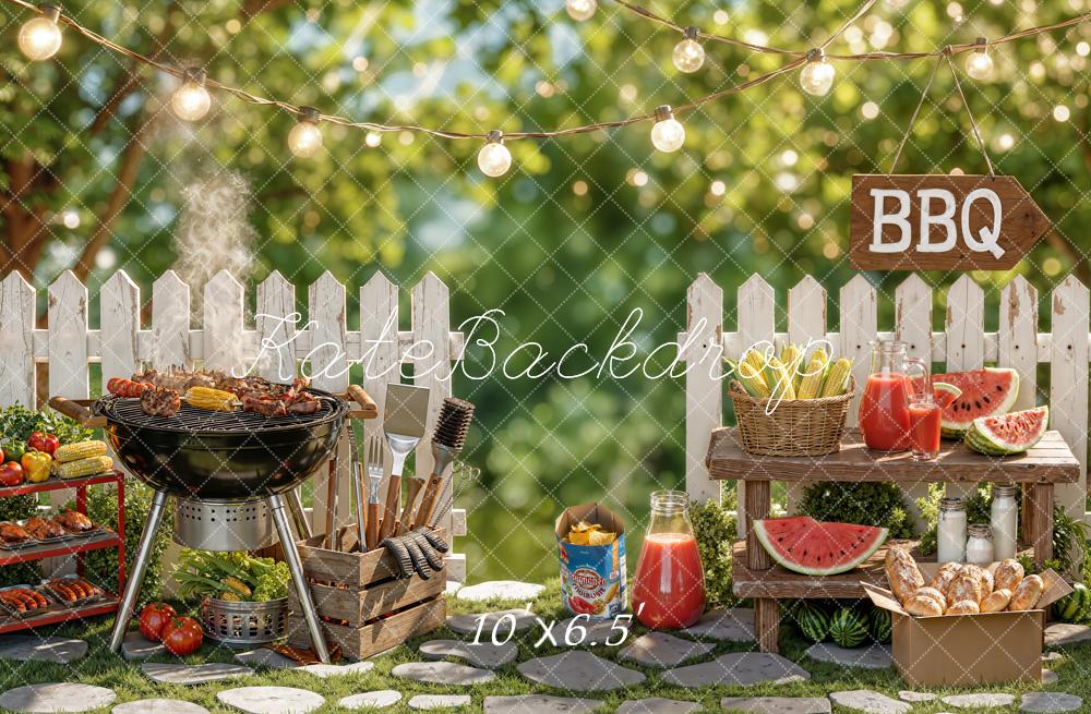 Kate Summer BBQ Picnic White Fence Backdrop Designed by Chain Photography - Image 4