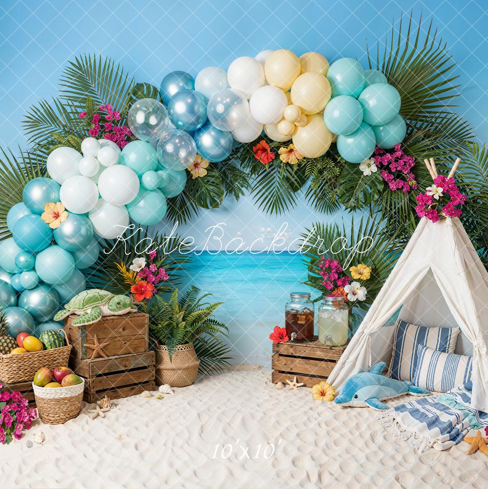Kate Summer Beach Balloon Arch Picnic Backdrop Designed by Emetselch - Image 9