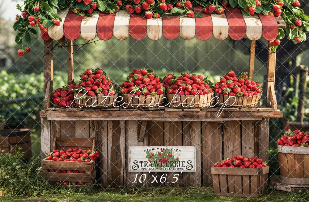 Kate Summer Forest Red Strawberry Stand Backdrop Designed by Emetselch - Image 7