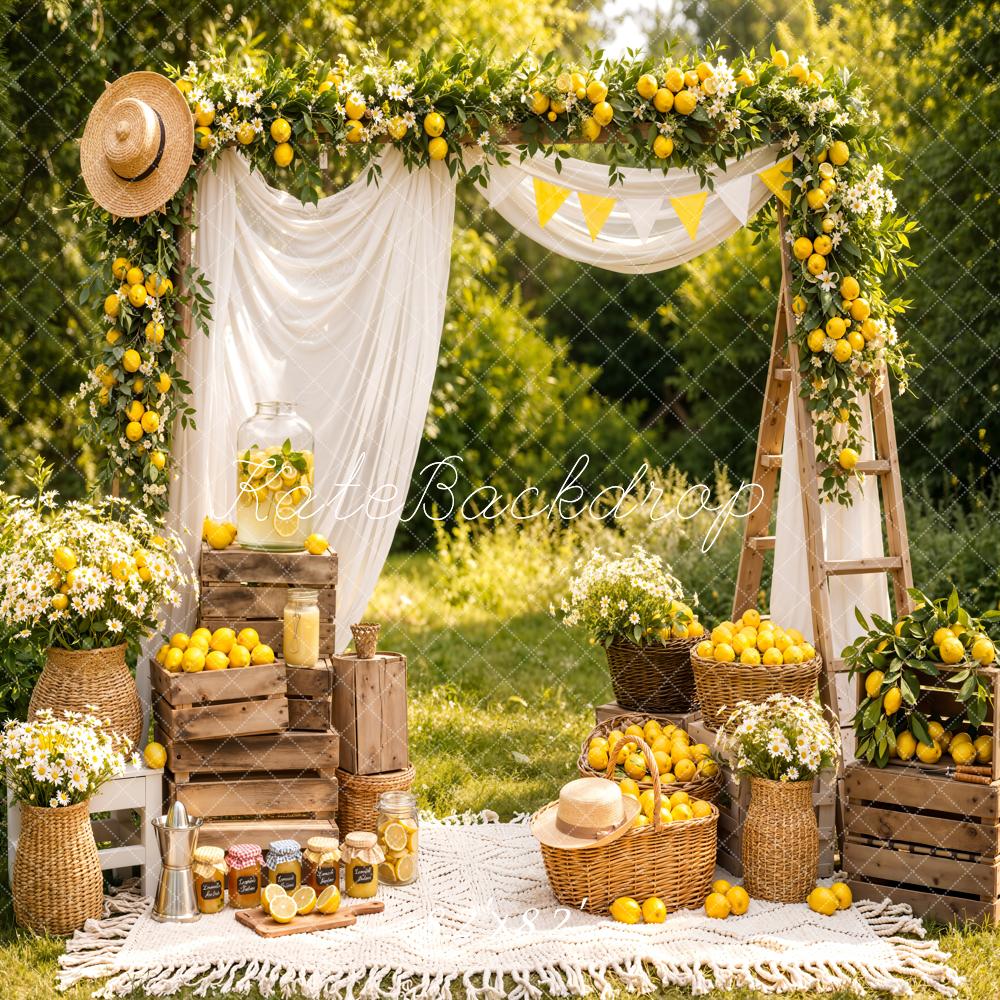 Kate Summer Lemon Arch Picnic Scene Backdrop Designed by Emetselch - Image 7