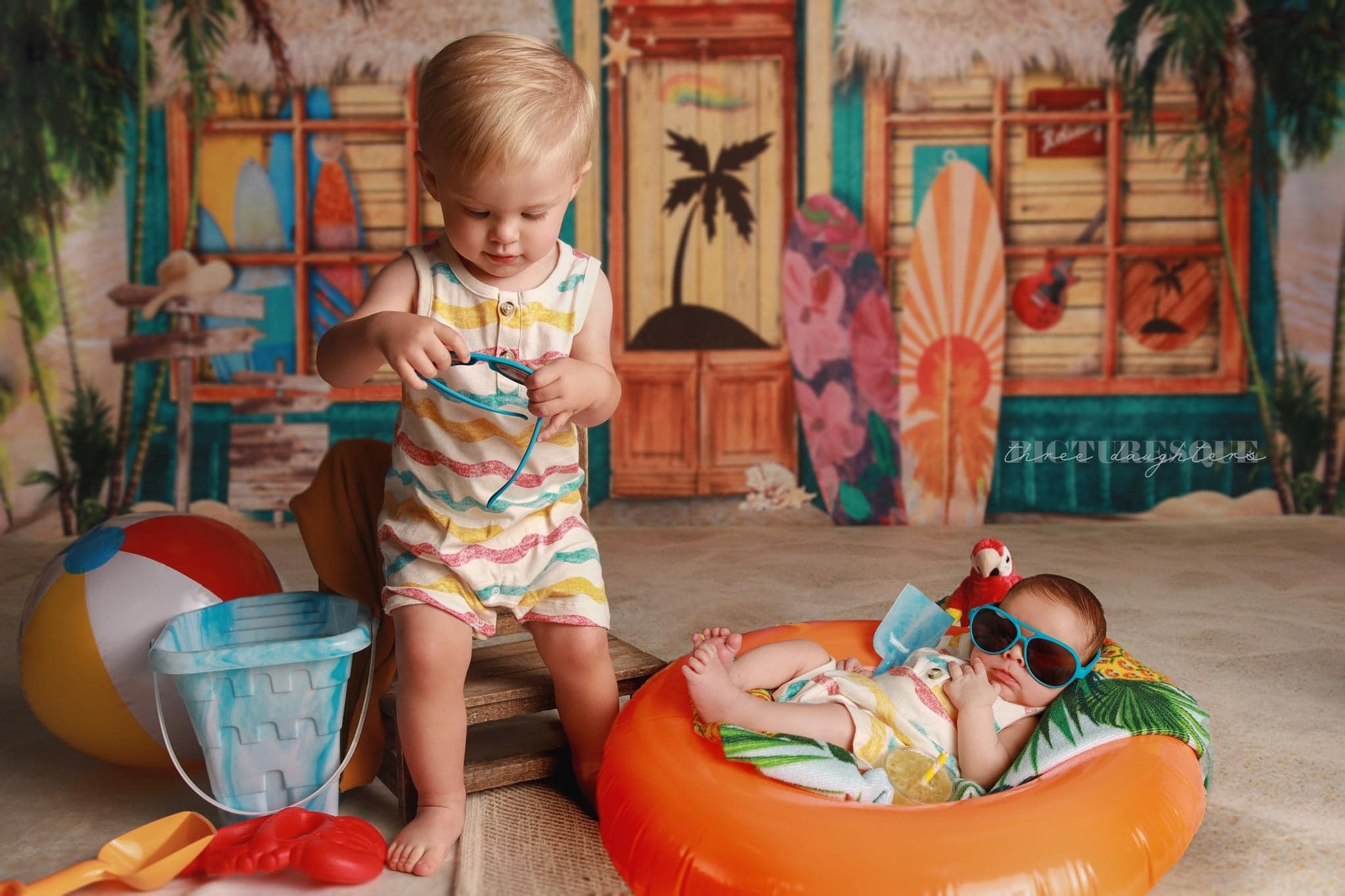 Kate Summer Surf Shop Beach Backdrop for Photography