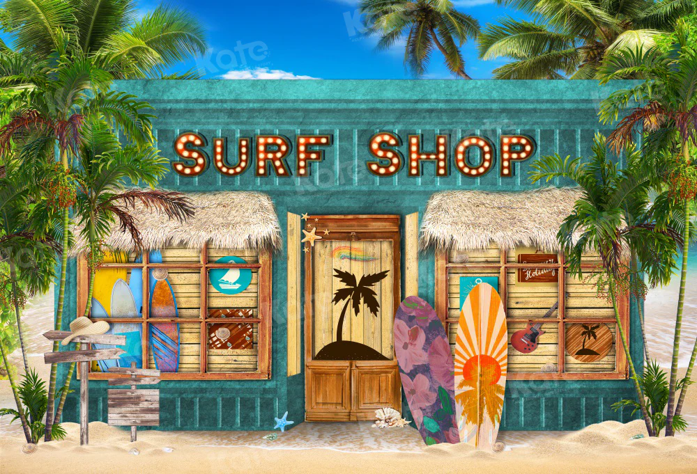 Kate Summer Surf Shop Beach Backdrop for Photography - Image 2