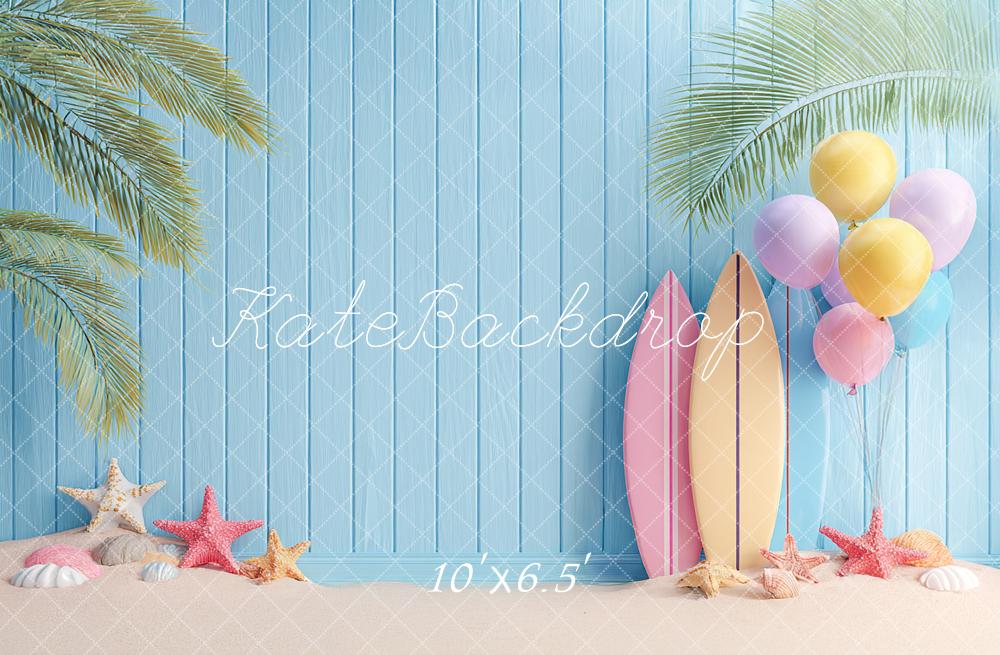 Kate Summer Surfboards Starfish Balloons Blue Backdrop Designed by Angela Marie Photography - Image 4