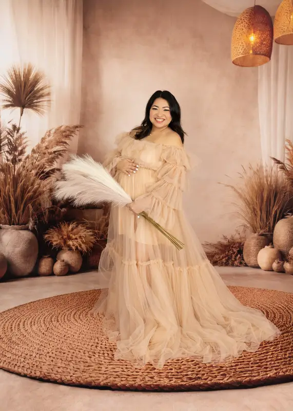 Kate Sweep Boho Pampas Grass Jute Rug Backdrop Designed by Vertigo Productions