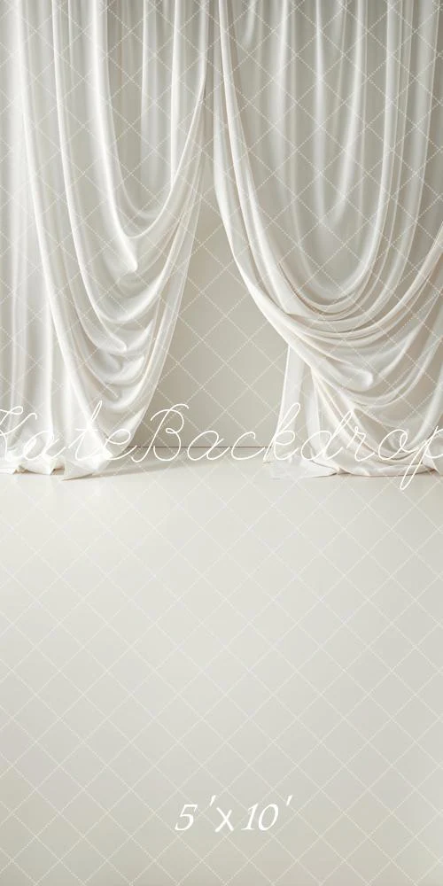 Kate Sweep White Soft Curtain Wall Backdrop Designed by Emetselch