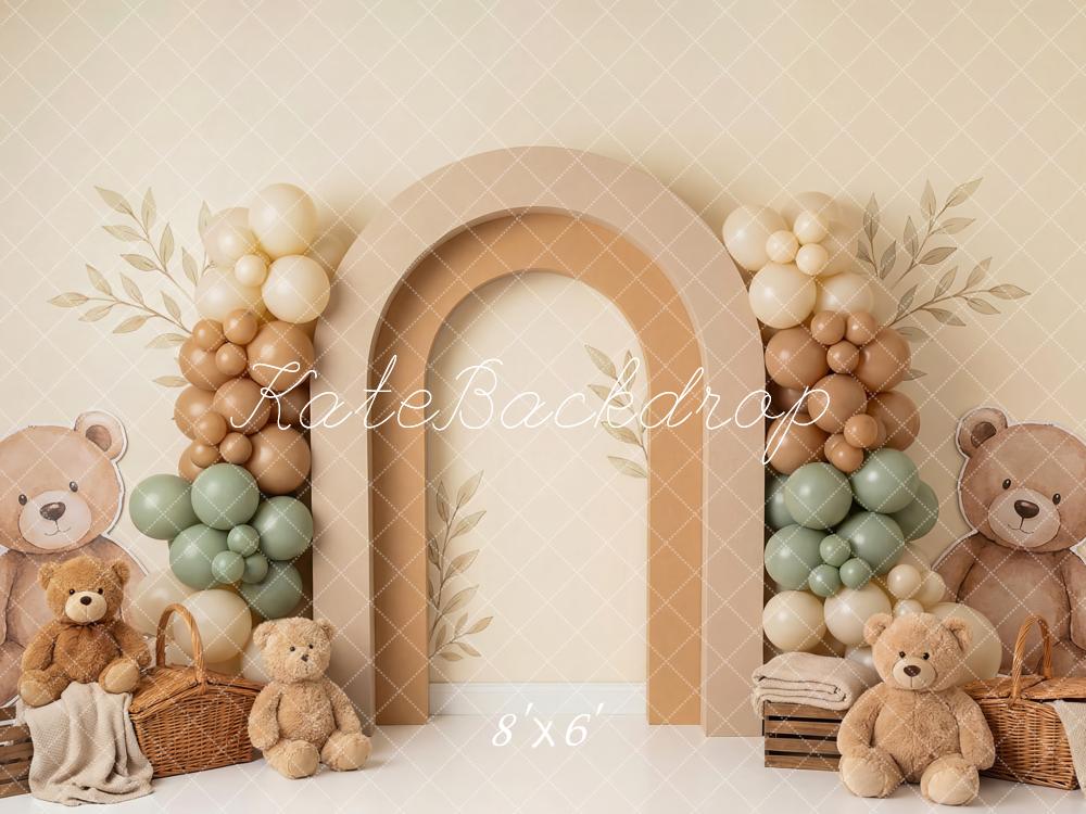 Kate Teddy Bear Balloons Arch Baskets Fleece Backdrop Designed by Patty Robert
