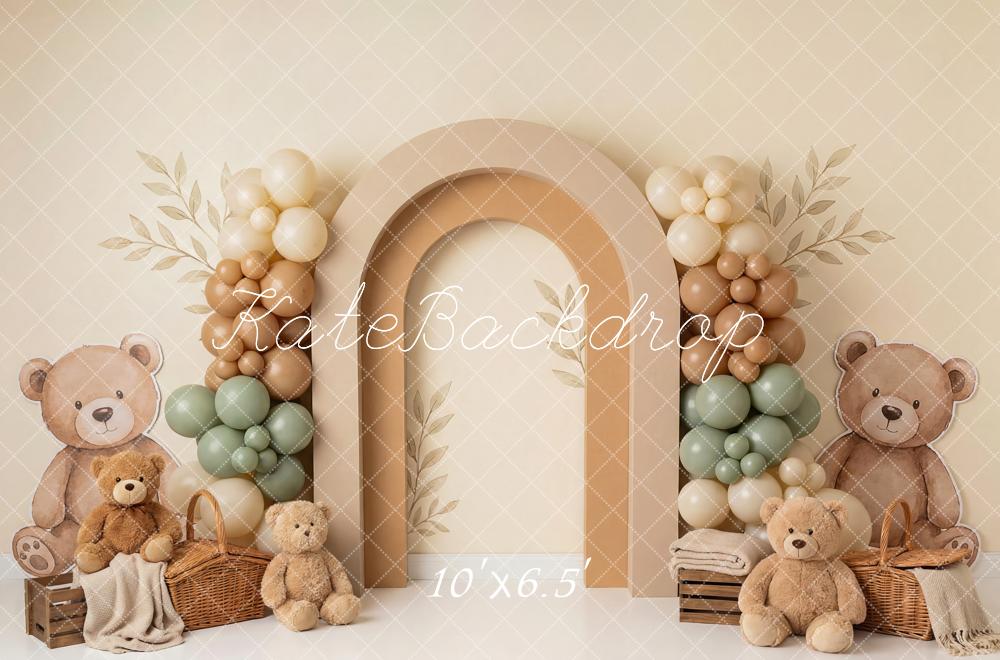 Kate Teddy Bear Balloons Arch Baskets Fleece Backdrop Designed by Patty Robert - Image 2