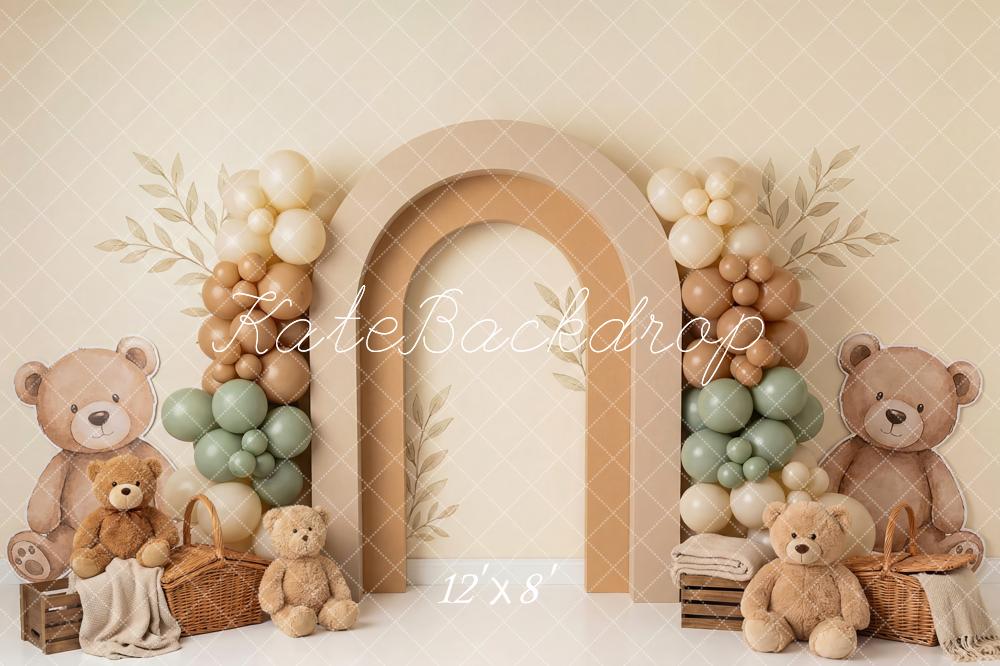 Kate Teddy Bear Balloons Arch Baskets Fleece Backdrop Designed by Patty Robert - Image 4