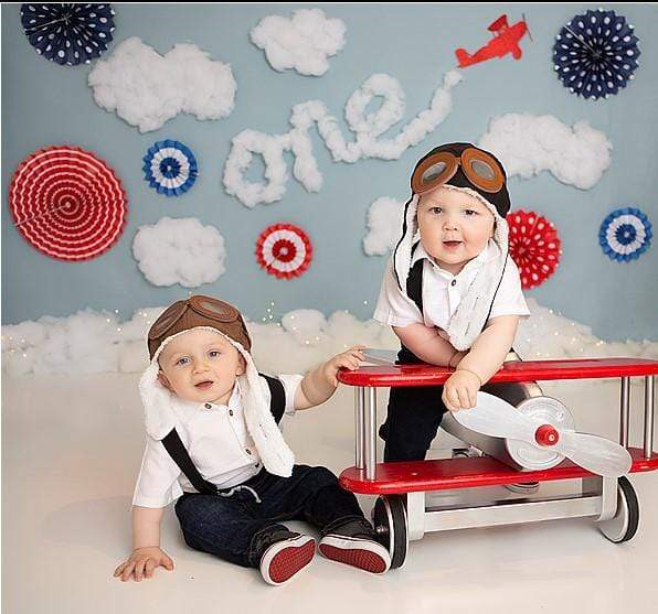 Kate Time Flies Clouds Birthday Children Backdrop for Photography Designed by Lisa B