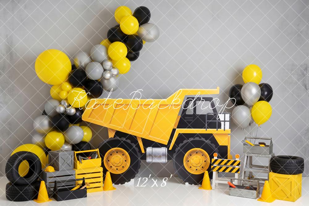 Kate Truck Balloons Tools Construction Fleece Backdrop Designed by Patty Robert - Image 4