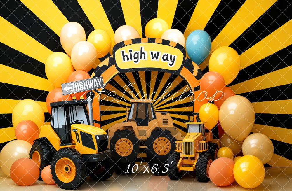 Kate Truck Highway Balloons Sunburst Backdrop Designed by Emstselch - Image 4