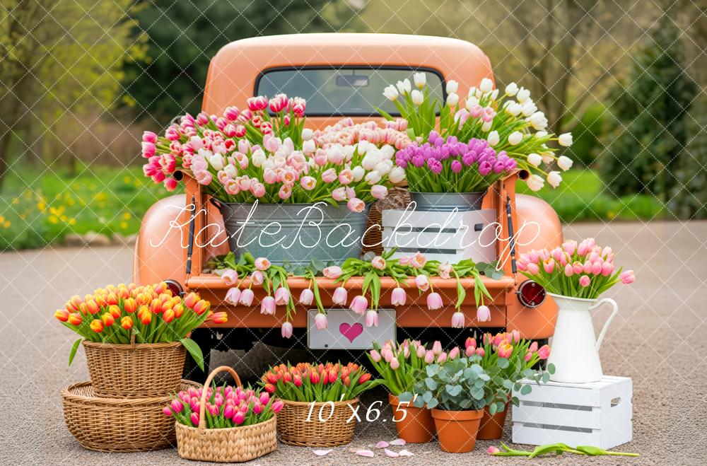 Kate Spring Truck Tulip Basket Backdrop Designed by Patty Robert - Image 4