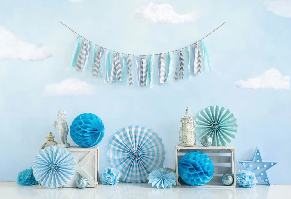 Kate Under Blue Sky Cake Smash Backdrop Designed by Emetselch