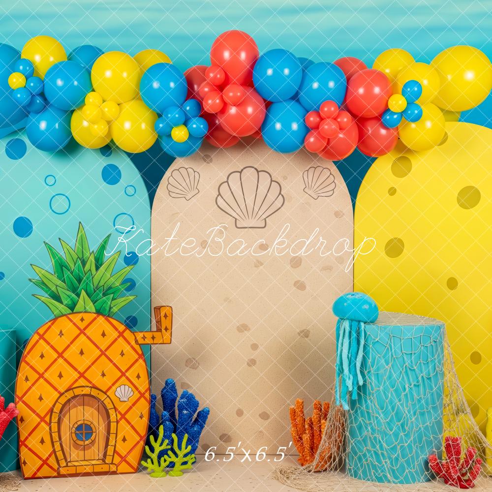 Kate Underwater Pineapple House Sea Shells Backdrop Designed by Patty Robert - Image 2