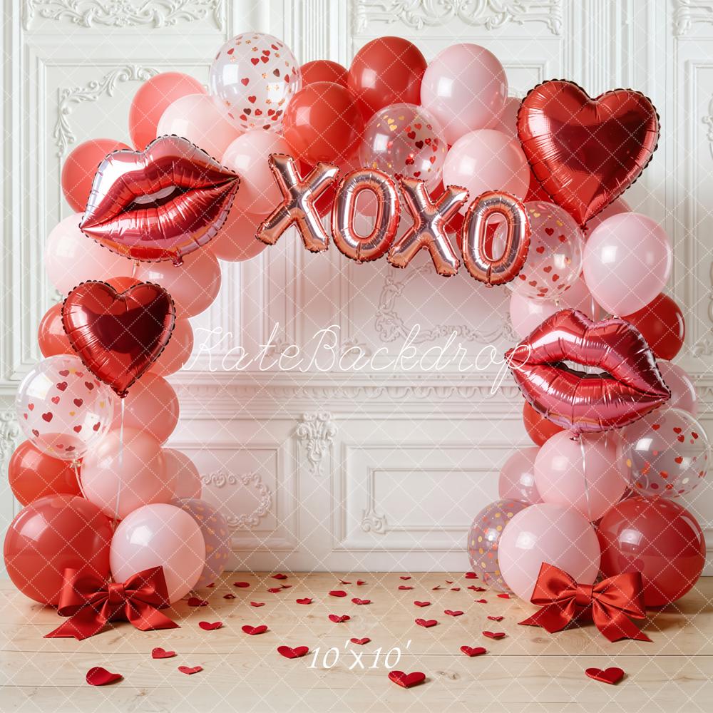 Kate Valentine Balloon Arch Red Pink Backdrop Designed by Emstselch - Image 7