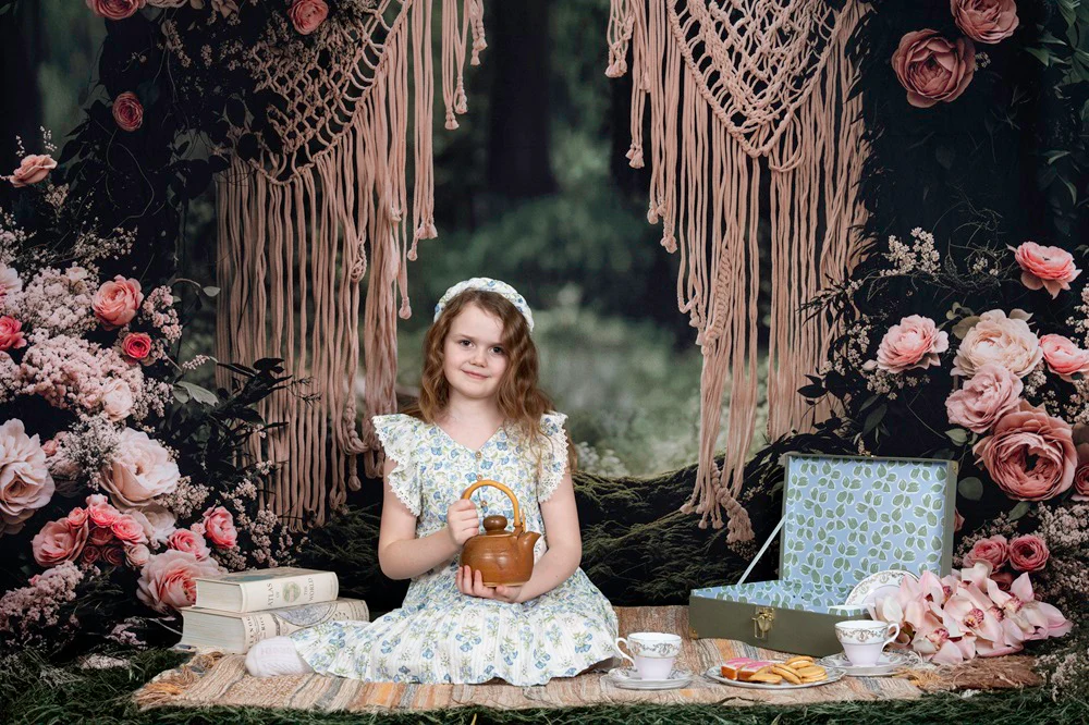 Kate Valentine Boho Floral Arch Forest Backdrop Designed by Emetselch