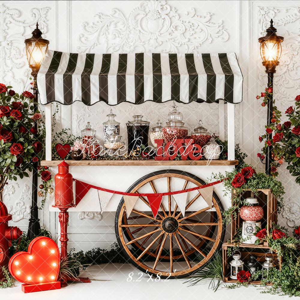 Kate Valentine Candy Cart Red Roses Hydrant Backdrop Designed by Emetselch - Image 6