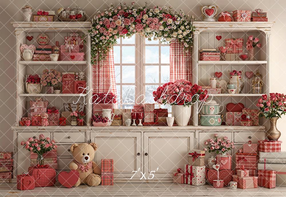 Kate Valentine Garland Gifts Teddy Bear Cabinet Backdrop Designed by Emetselch