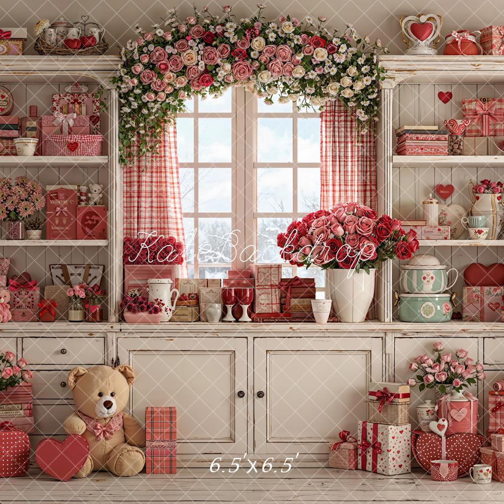 Kate Valentine Garland Gifts Teddy Bear Cabinet Backdrop Designed by Emetselch - Image 2