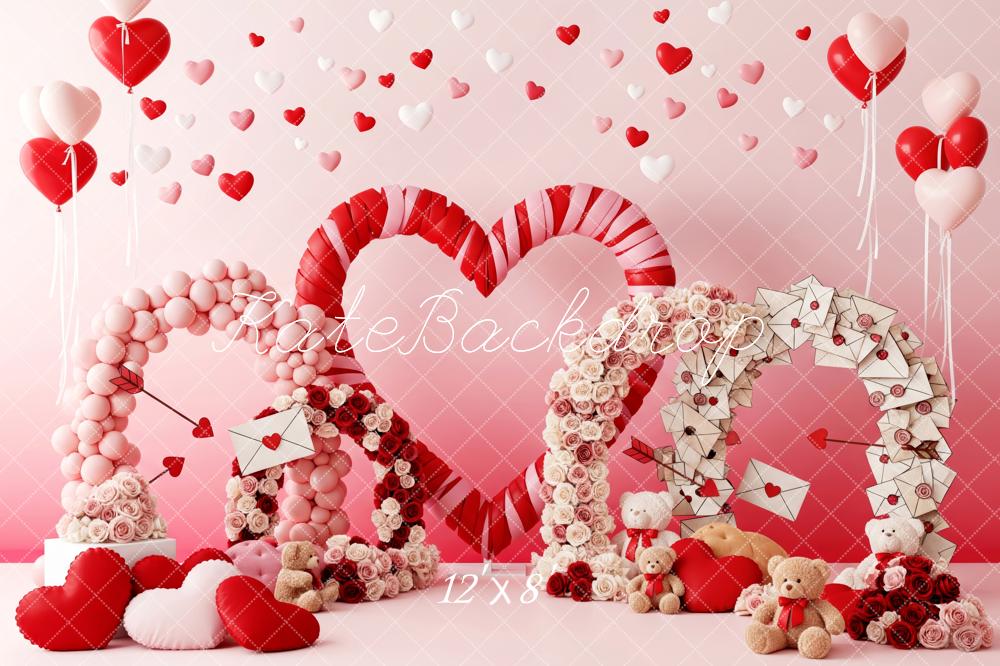 Kate Valentine Heart Arches Balloons Teddy Bears Backdrop Designed by Patty Robert - Image 8