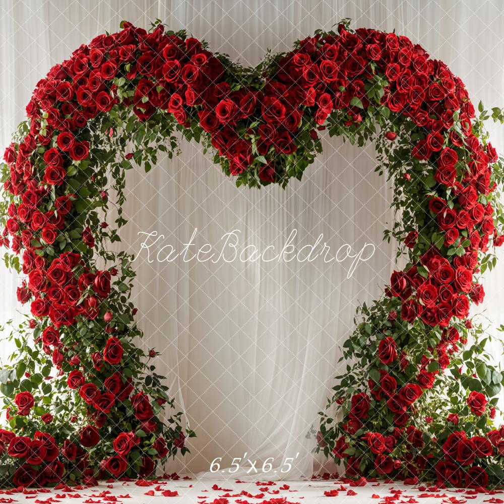 Kate Valentine Heart Arch Roses Curtain Backdrop Designed by Emetselch - Image 2
