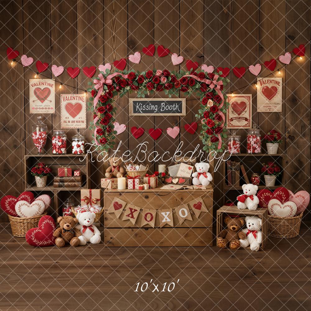 Kate Valentine Heart Garland Roses Wooden Crates Backdrop Designed by Emstselch - Image 7