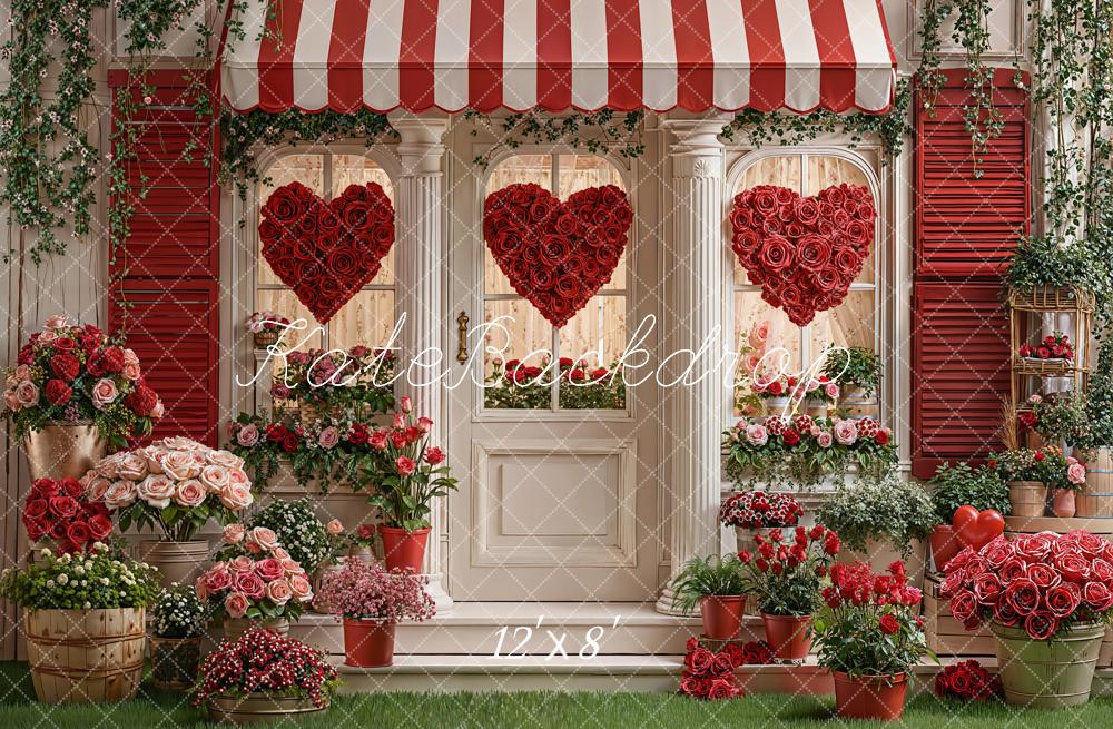 Kate Valentine Heart Red Roses Porch Backdrop Designed by Emstselch - Image 8