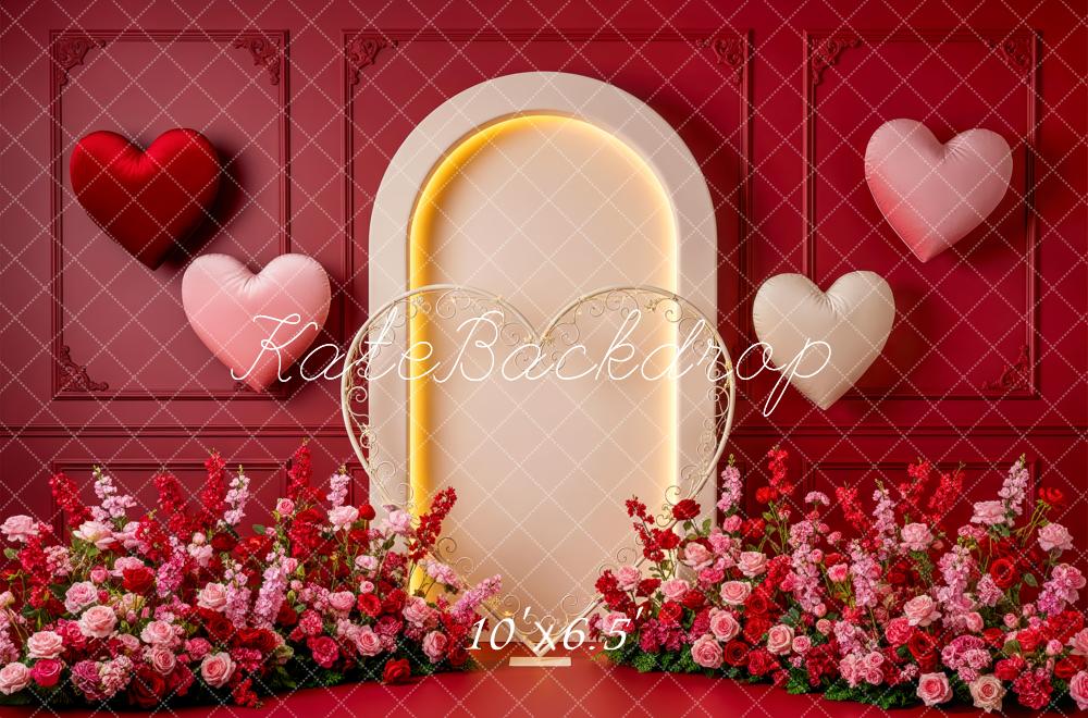 Kate Valentine Hearts Arch Red Backdrop Designed by Patty Robert - Image 4