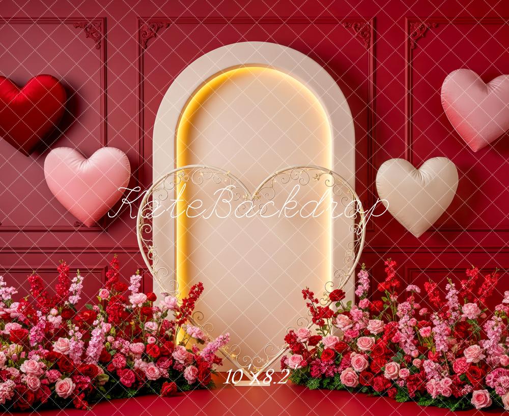 Kate Valentine Hearts Arch Red Backdrop Designed by Patty Robert - Image 6