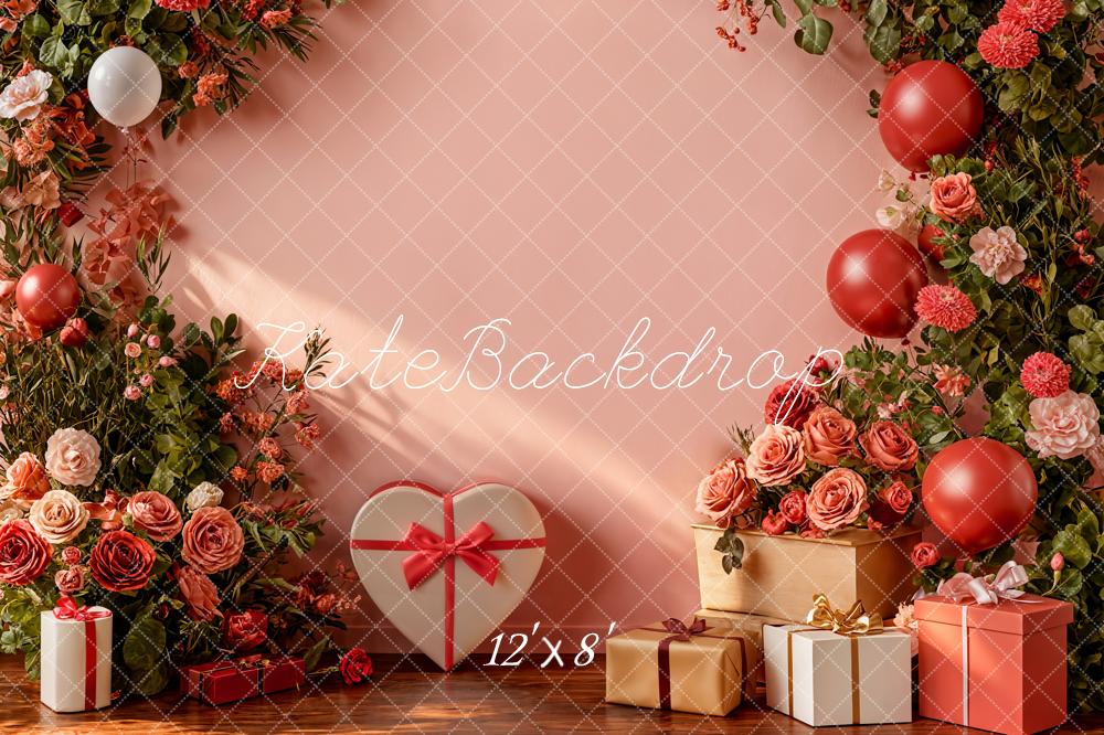 Kate Valentine Roses Balloons Presents Pink Backdrop Designed by Emetselch - Image 8