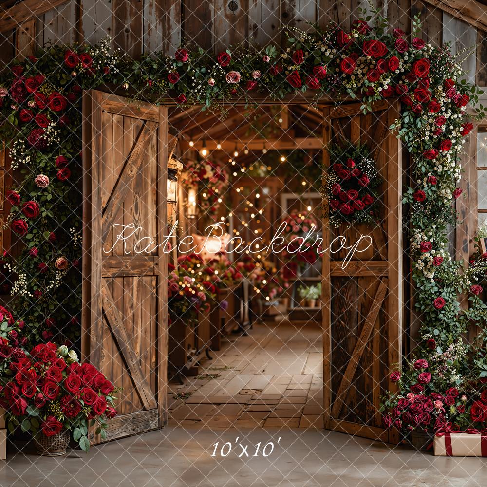 Kate Valentine Roses Wooden Cabin Roses Backdrop Designed by Emetselch - Image 7