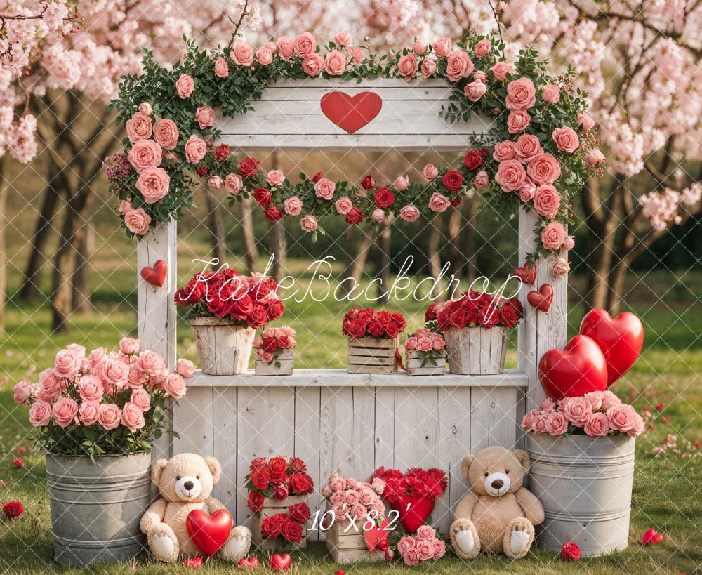 Kate Valentine/Spring Rose Hearts Teddy Bears Backdrop Designed by Emstselch - Image 6
