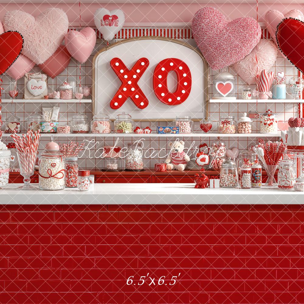 Kate Valentines Candy Shop Hearts Balloons Backdrop Designed by Emetselch - Image 2