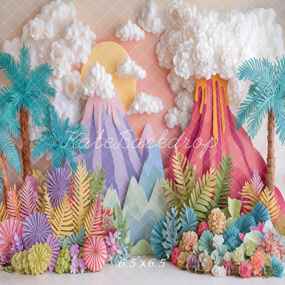 Kate Volcano Mountains Palm Trees Backdrop Designed by Angela Marie Photography - Image 2