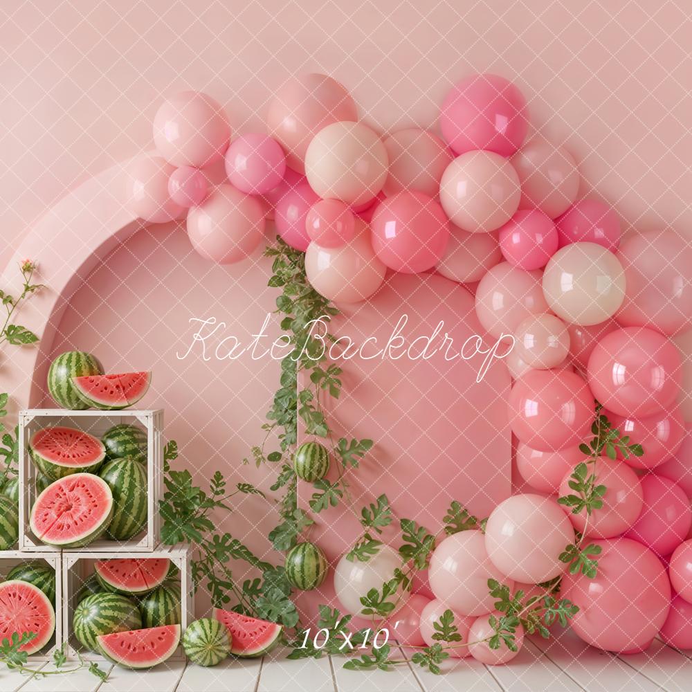 Kate Watermelon Crates Pink Balloons Arch Backdrop Designed by Emetselch - Image 10