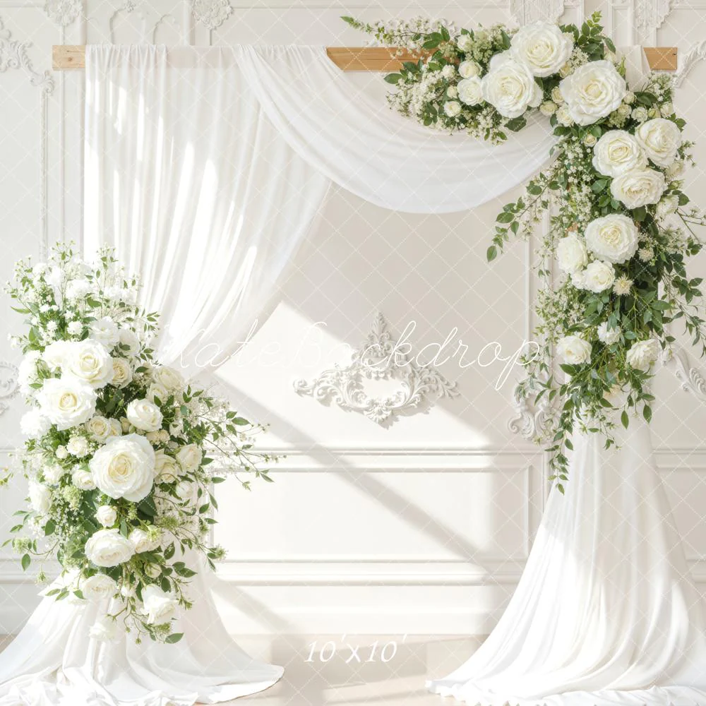 Kate Wedding Floral White Drapes Backdrop Designed by Emetselch - Image 7