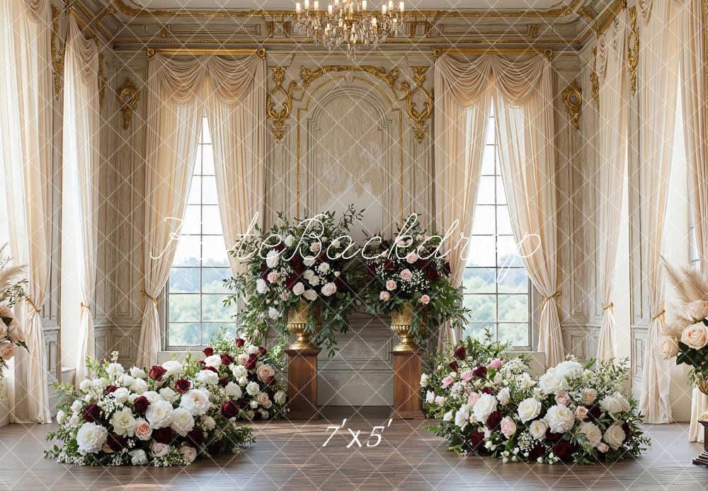 Kate Wedding Floral Arrangements Grand Windows Backdrop Designed by Mini MakeBelieve