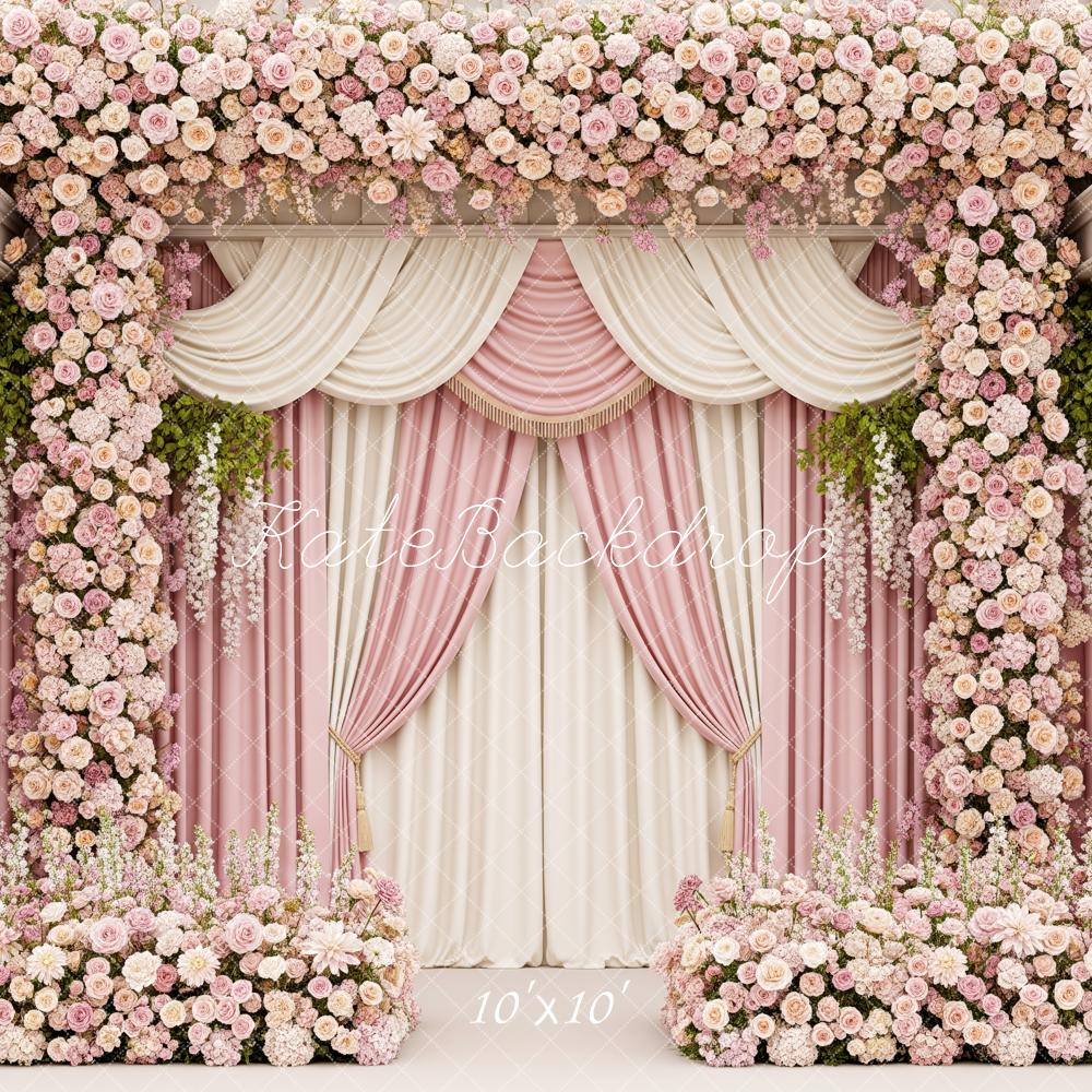 Kate Wedding Floral Drapes Columns Backdrop Designed by Patty Robert - Image 7