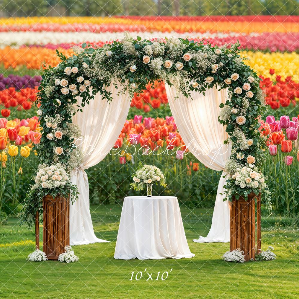 Kate Spring Wedding Arch Tulip Garden Backdrop Designed by Emstselch - Image 7
