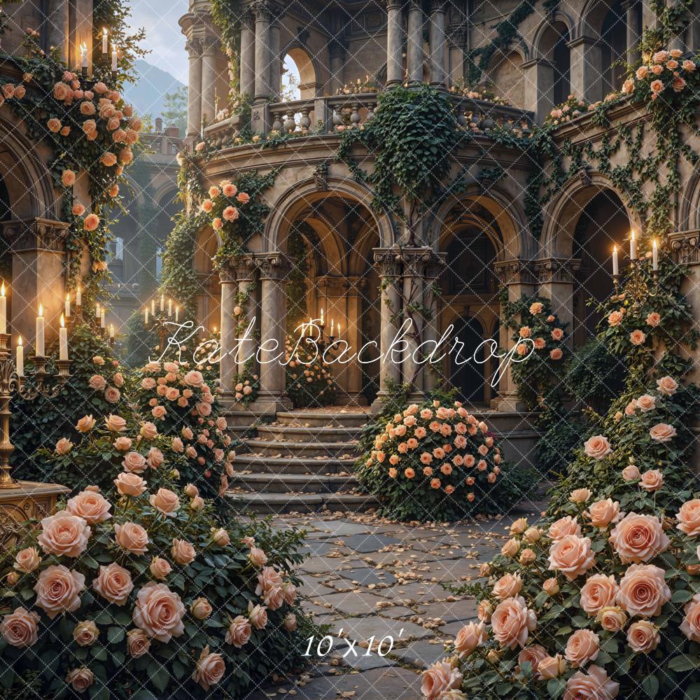 Kate Wedding Roses Candlelight Staircase Arches Backdrop Designed by Mini MakeBelieve - Image 7