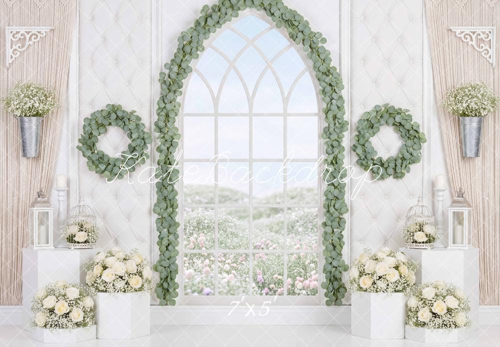 Kate Wedding Spring Greenery Wreaths Backdrop Designed by Mini MakeBelieve